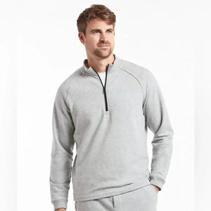 Public Rec Weekend Half Zip Light Gray French‎ Terry Sweat Shirt Size XL